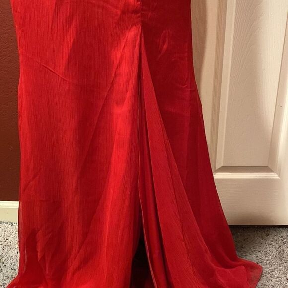 Alyce Paris Red Halter Dress Size 8 - Picture 5 of 8